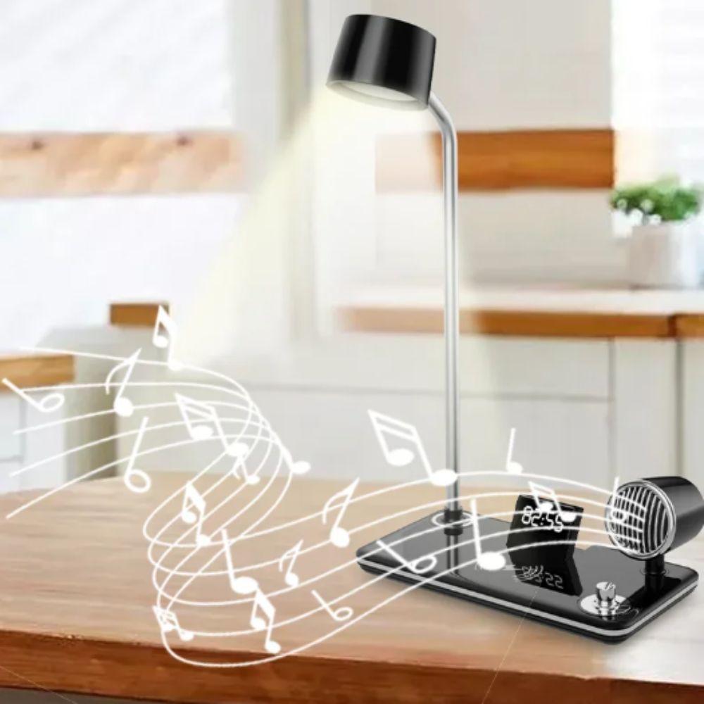 USB Port LED Table Lamp Stand Clock Night Lighting Wireless Charger Pad Multifunction Wireless Charger LED Desk Lamp Desk Use
