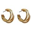 For Woman Metal Elegant Vintage Geometric Statement Luxury Earrings Party Jewelry Gifts Elegant Gold Color Circled Hoop Earring