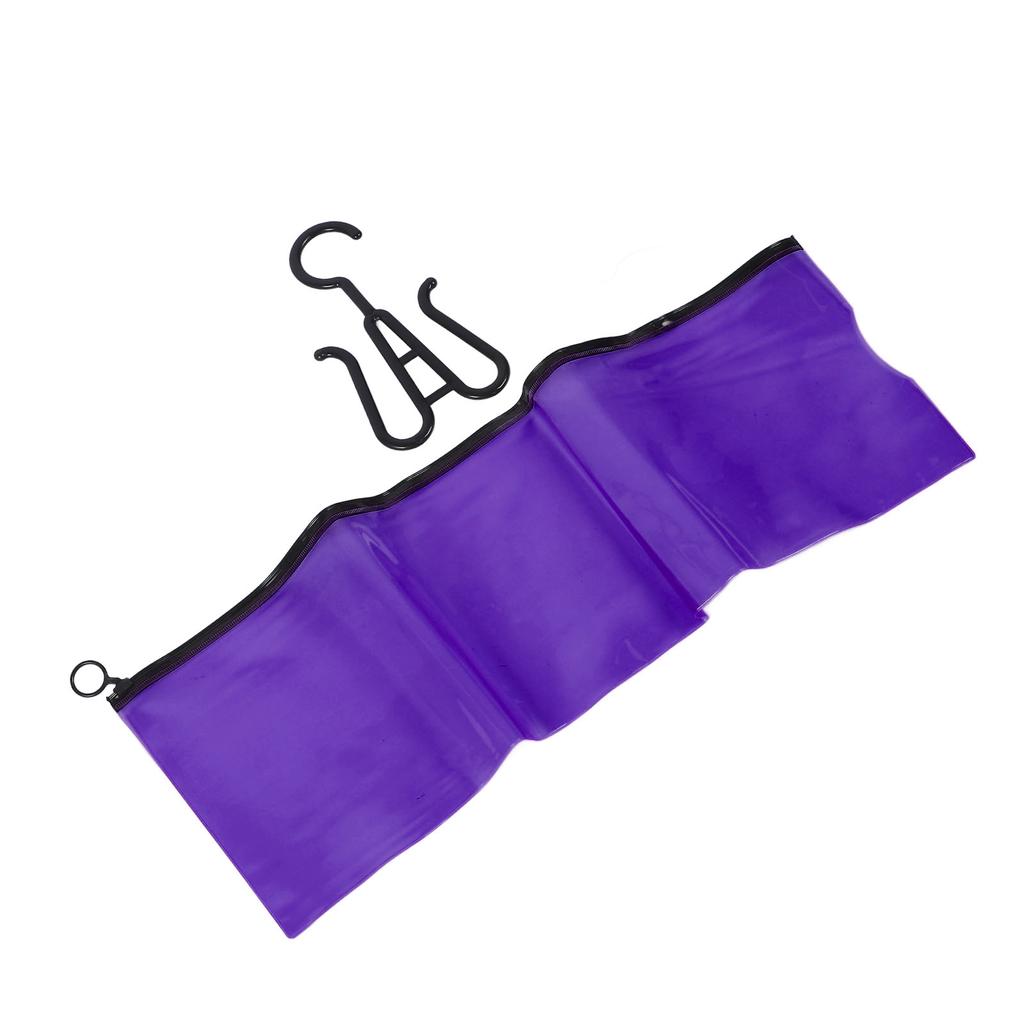 5pcs Wig Storage Bag Transparent PVC Hair Extension Holder With Hangers for Home Large Size Purple