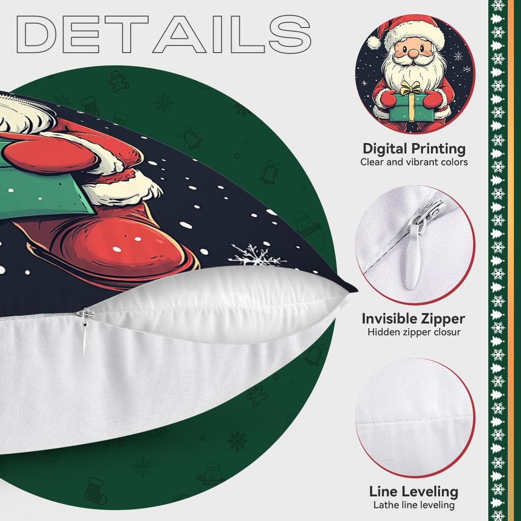 Santa Claus Elk Christmas Tree Pillowcase Bedroom Sofa Cushion Cover 100% Polyester Living Room Cushion Pillowcase Home Decor