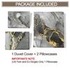 Luxury Gold Foil Marble Duvet Cover Set (1 Duvet Cover & 1/2 Pillowcase) Modern Abstract Bedding Set Bedroom Decor