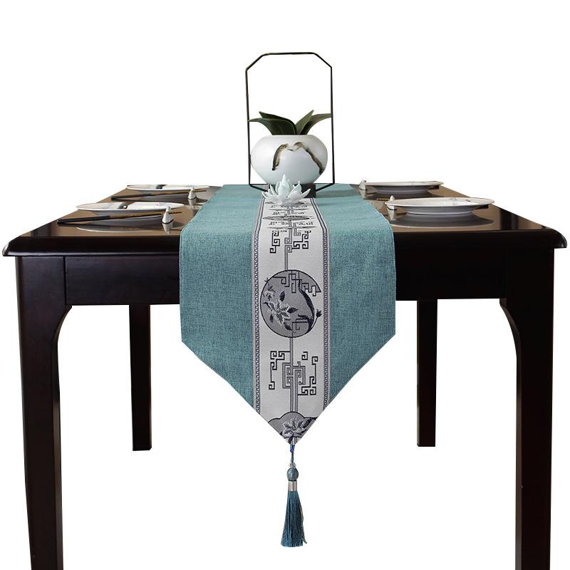 Waterproof New Chinese Style Table Flag Tea Ceremony Zen Tea Mat Tea Table Fabric Long Strip Tablecloth Chinese Style Tablecloth