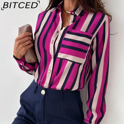 Women's Autumn Fashion Long Sleeve V-Neck Ladies Shirt Blouse