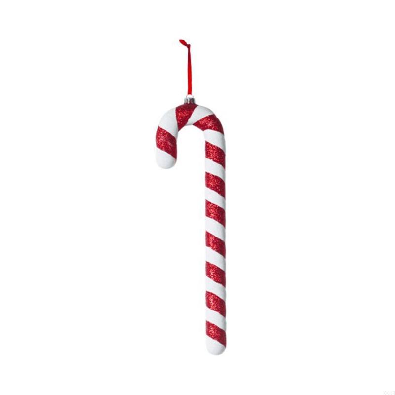 KX4B Candy Cane Ornament Glitter Christmas Canes Decor Tree Hanging Crutch Pendant