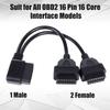 Right Angle OBD2 Splitter Y Cable, 16 Pin 1 Male Splitter To 2 Female Extension Cable 30Cm/12Inch