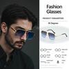 Square Frame Metal Double Beam Modern Sunglasses For Men Square Face Long Face Compatible Glasses Personalized Men Glasses