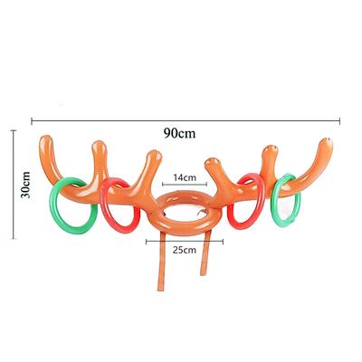 Juego Inflable de Lanzamiento de Anillas de Astas de Reno Juegos Interactivos de Fiesta de Navidad para Adultos Niños