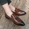 2025 Four Seasons New Men's Shoes Korean Edition Youth Dress Business Leather Shoes Men's British Pointed Casual Leather Shoes Men's