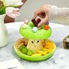 Ceramic Holder Colorful Fruit Fork Plate Set Fruit Fork with Fruit Plate Set  Table Ornaments
