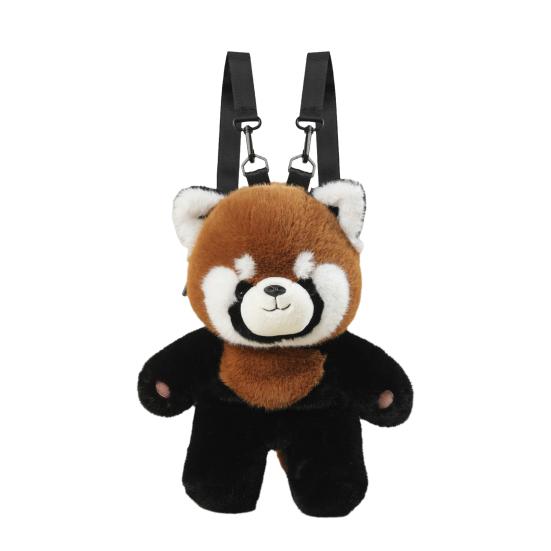 Wearable Plush Animal Backpack Realistic Panda Raccoon Stuffed Toy Soft Zoo Themed Gift for Children
