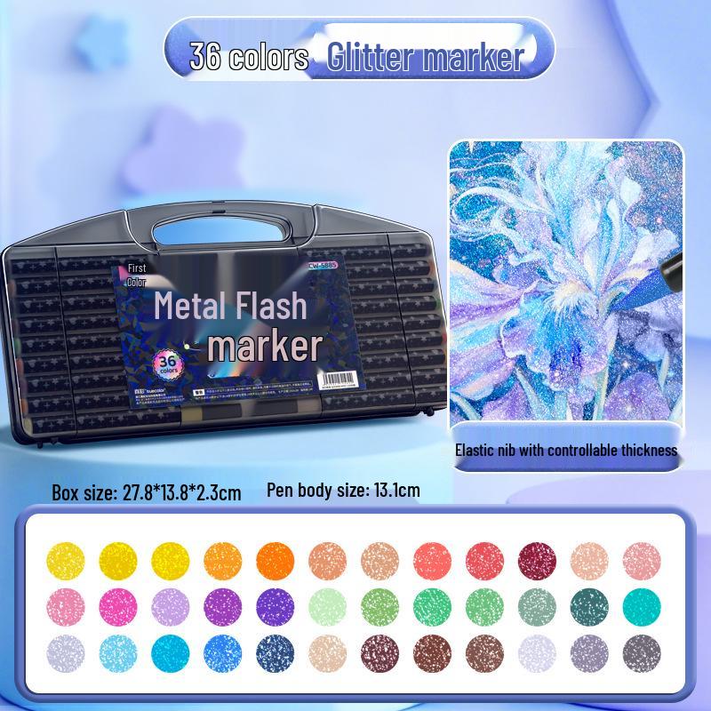 True Color Double-Ended Soft Tip Watercolor Marker for Kids - Black Box Doodle Pen