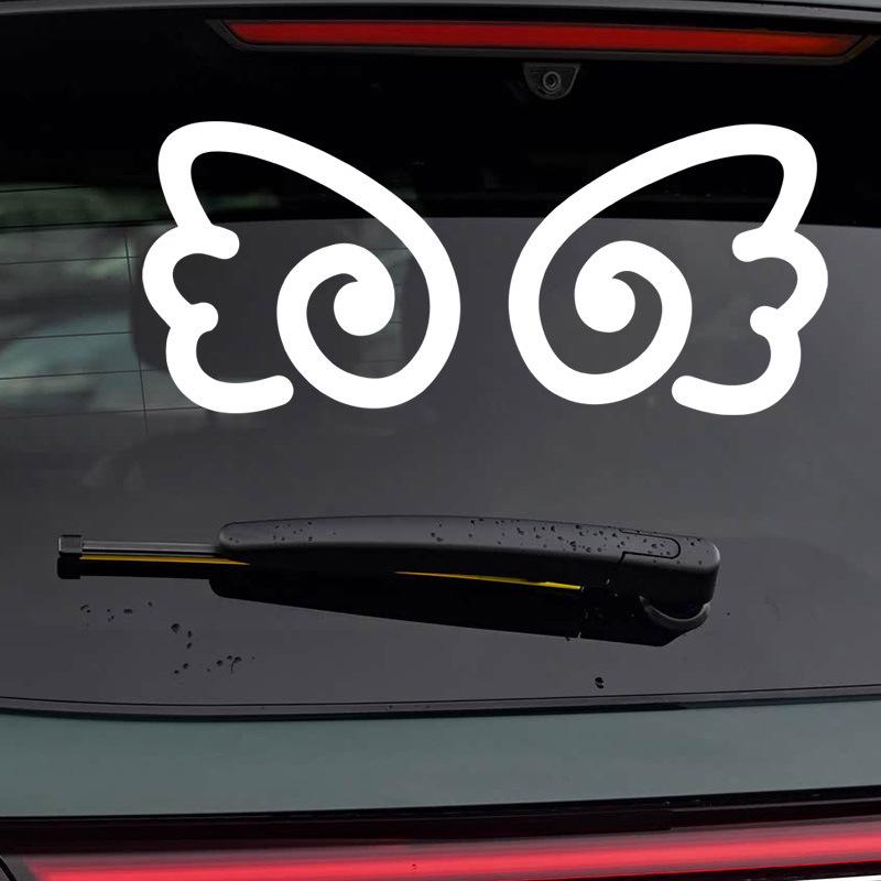 Reflective Cartoon Wing Sticker for Rearview Mirror, Tail, and Windshield