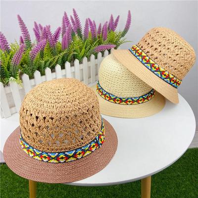 Handmade Straw Hat Summer Women's Outing Sunshade Sun Jazz Hollow Breathable Beach Sunscreen Hat Ethnic Style