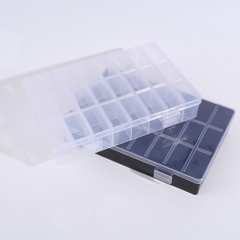 Clear Jewelry Box 24 Grids Plastic Bead Storage Container Earrings Organizer
