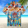 Kaltes Eis-Grafik Hawaiianisches Hemd für Herren 3D-Druck Eislutscher Aloha Hemden Sommer Kurzarm Strand Revers Bluse Oberteile