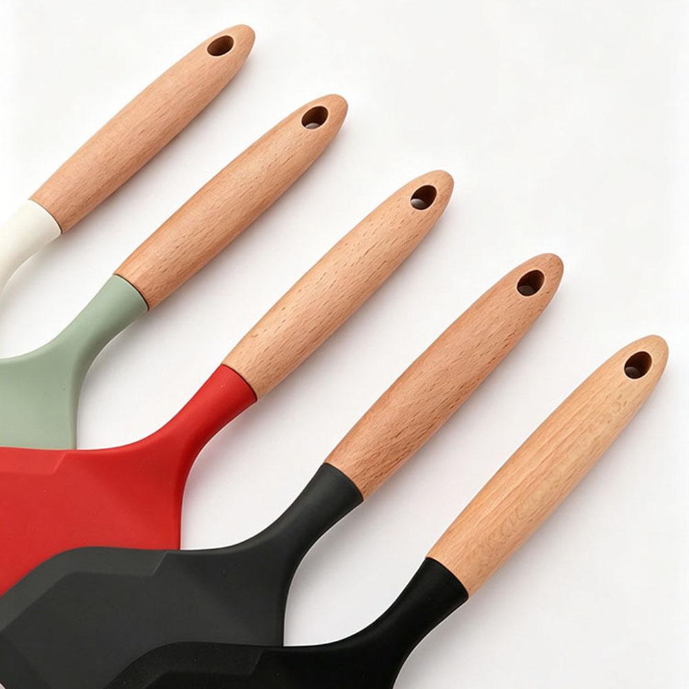 1Pc Silicone Heat Resistant Spatula Household Food Grade Non-stick Frying Pan Sushi Steak Fish Pancake Baking Scoop Kitchen Tool