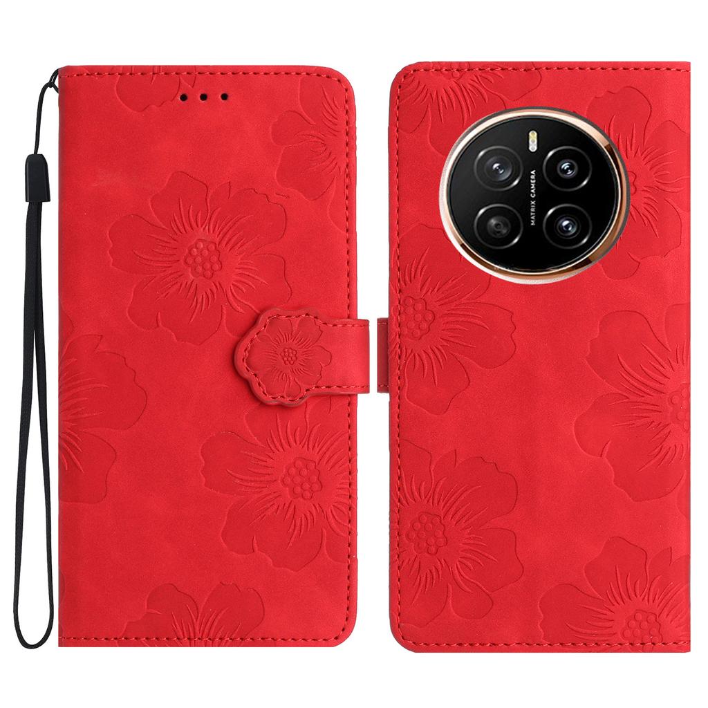 Husă Pentru Honor Magic7 Pro 5G Design Floral Portofel din Piele Acoperire Telefon cu Curea de Mână