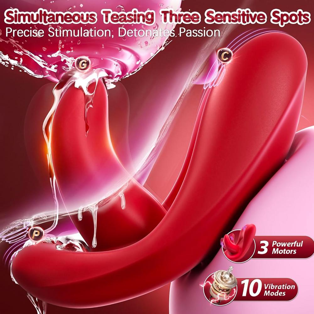 App Remote Control Vibrators Tongue-Shaped Butterfly 9-frequency Vibrator Wearable Panties Clitoral Stimulator Sex Toy for Women