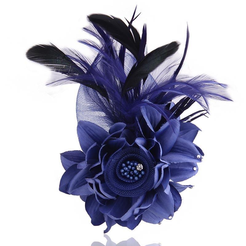 Retro Tuch Kunst Feder Brosche Pins Strass Stoff Blume Corsage Anstecknadeln Handgemachten Schmuck Hochzeit Party Zubehör