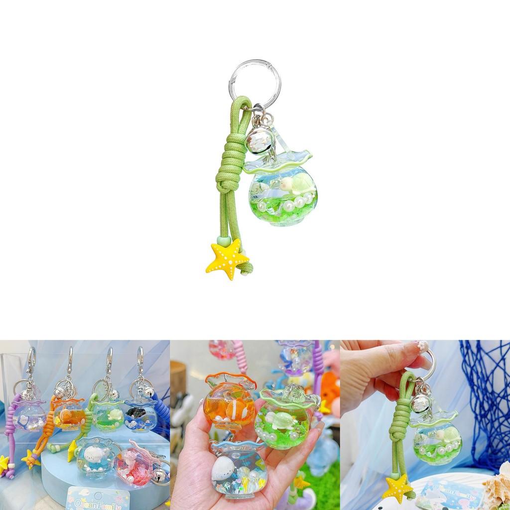 Sea Turtle Seahorse Devil Fishes Fish Tank Keychain With 3d Design Pendant For Kids And Collectors