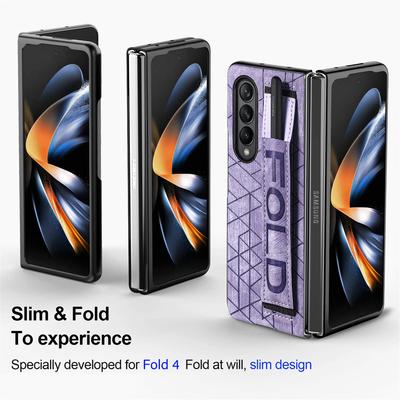 Schlanke, bequeme Leder-Klapphülle für Samsung Galaxy Z Fold4 5g Fold 4 Fold3 Fold 3 Armbandabdeckung für Samsung Z Fold4