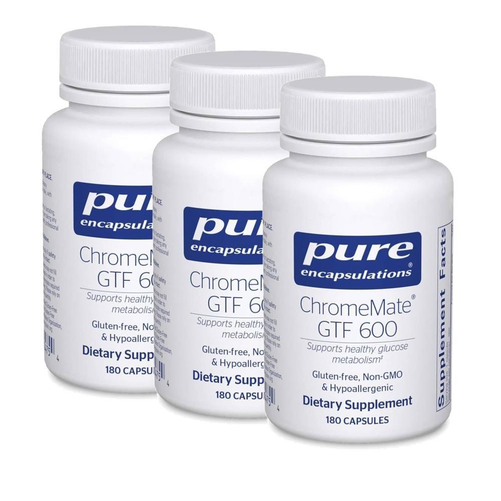 Pure Encapsulations ChromeMate GTF 600 Chromium Capsules 3 Pcs 180 Tablets