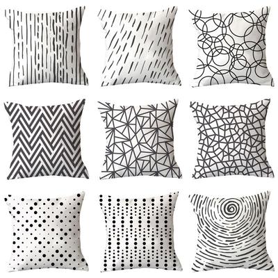 Einfacher Neuer Blauer Geometrischer Plüsch Kissenbezug Zuhause Stoff Sofa Kissen Kissenbezug Design