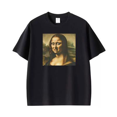 Mona Lisa Lustiges Meme Künstler Bedruckte T-Shirts Unisex Unisex Kleidung Gothic Vintage T-Shirt Sommer Oversized Baumwoll-T-Shirt Streetwear