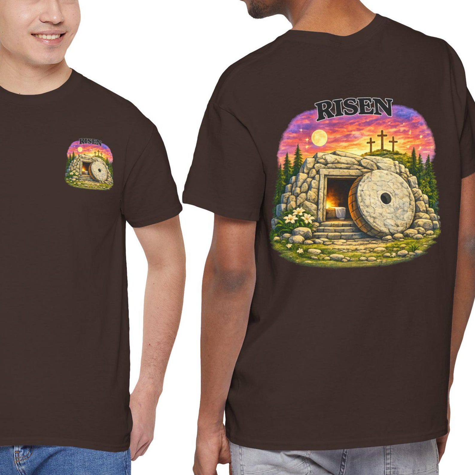 Risen Empty Tomb T-Shirt | Easter Resurrection Christian Tee 2XL