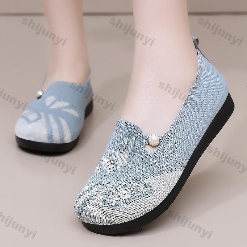 Fashion Women's Summer New Breathable Comfortable Casual Shoes Soft Soled One Step Women Loafers Lightweight Fashion Able Flat Shoes