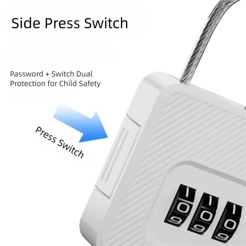 Durable 3 Digit Coded Combination Padlock Security Keyless Resettable Padlock Password Lock Locker Room Gym Locker