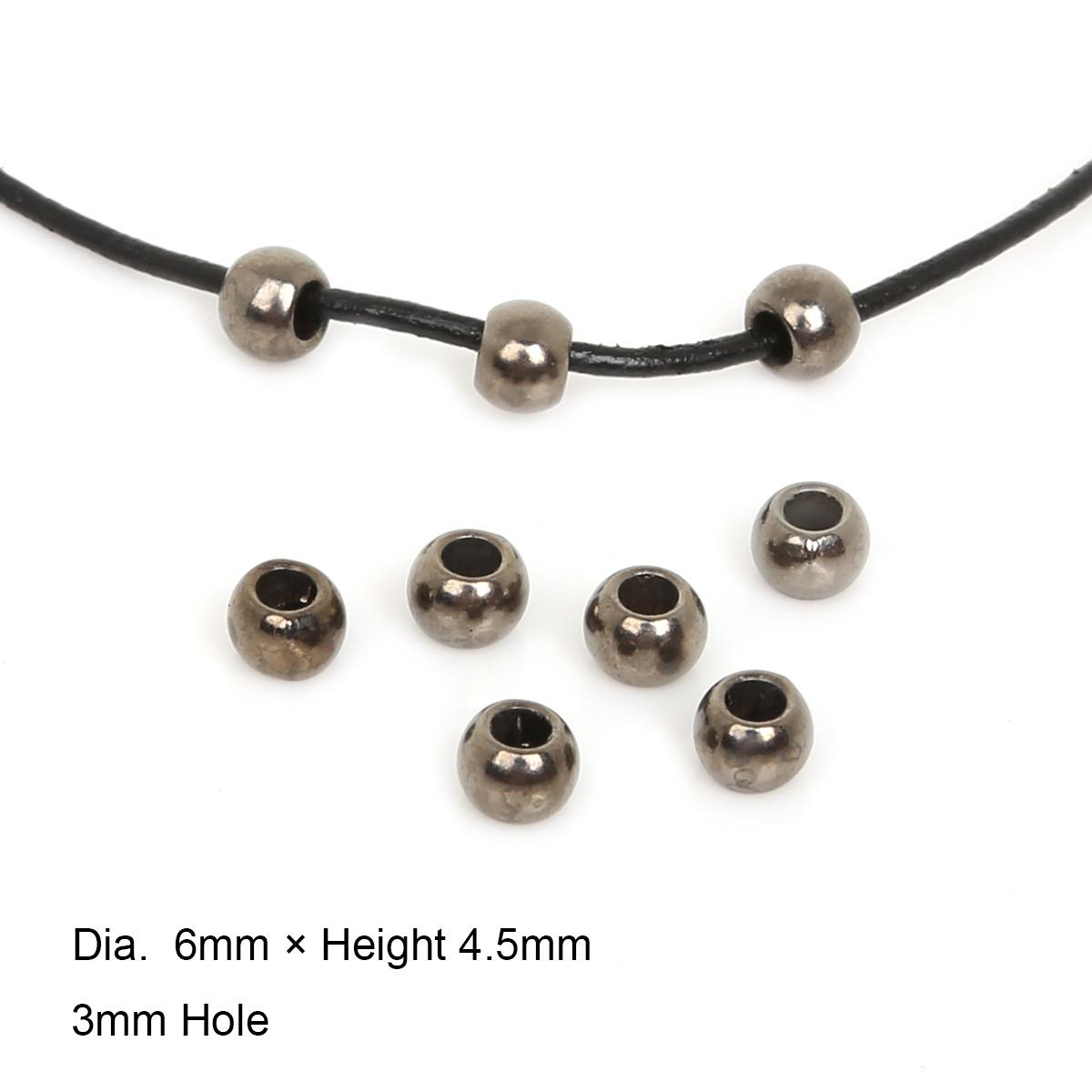 

30-300 шт. покрытые акрил пластик CCB круглые большие отверстия свободные бусины-разделители для изготовления браслетов DIY ювелирных изделий 6x4.5mm 200pcs чёрный