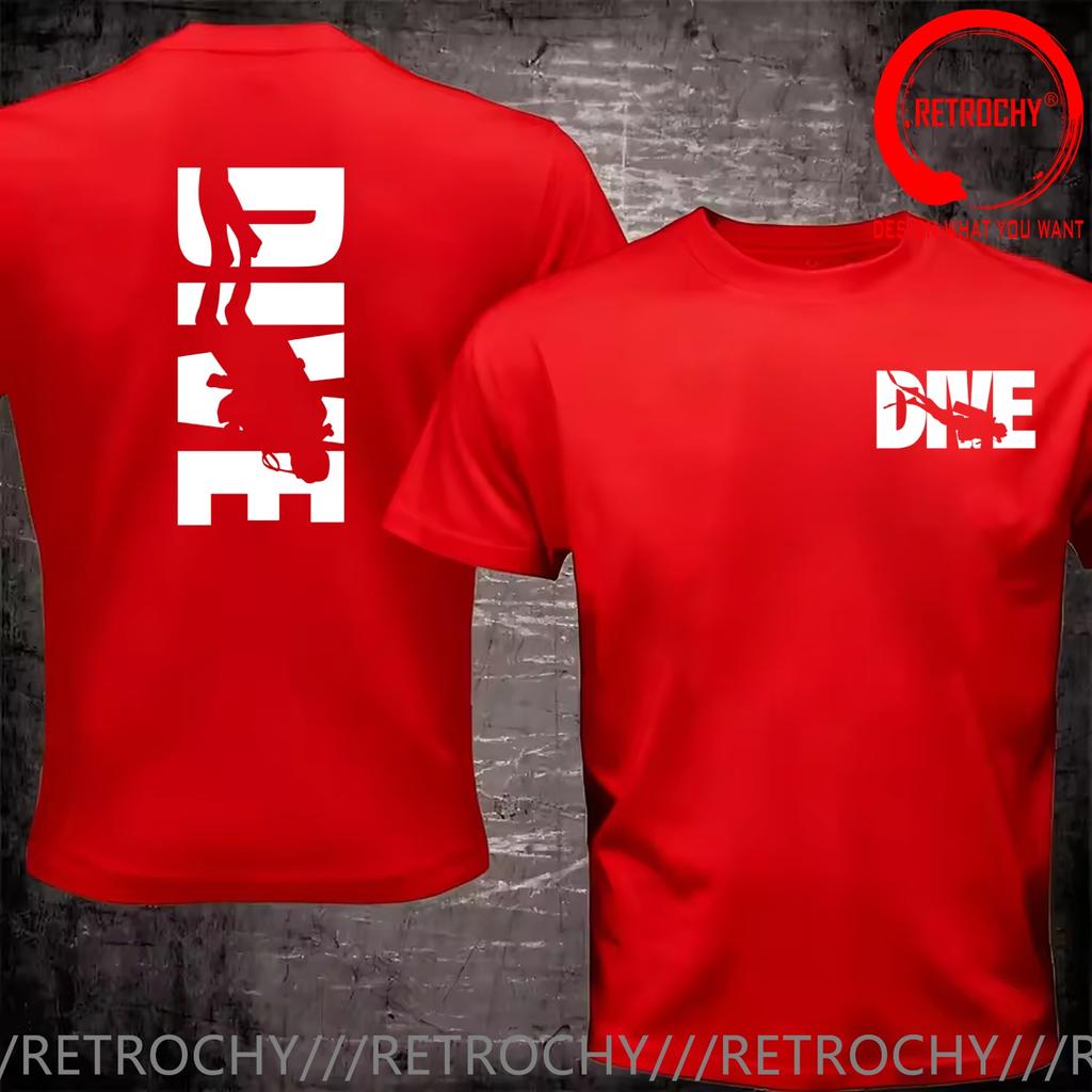 Funny Design Scuba Dive Diver Diving Front Print Shirt Unisex Fashion Trendy Casual Clothing Stylish Tops Tee Shirt Leisure Tshirt