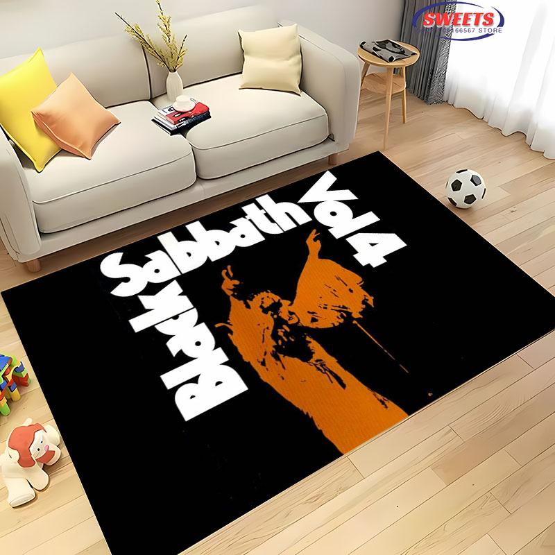 Classic Rock B-Black S-Sabbath Theme Carpet Living Room Bedroom Bedside Bathroom Floor Mat 15 Size Pattern Area Rug Home Decor