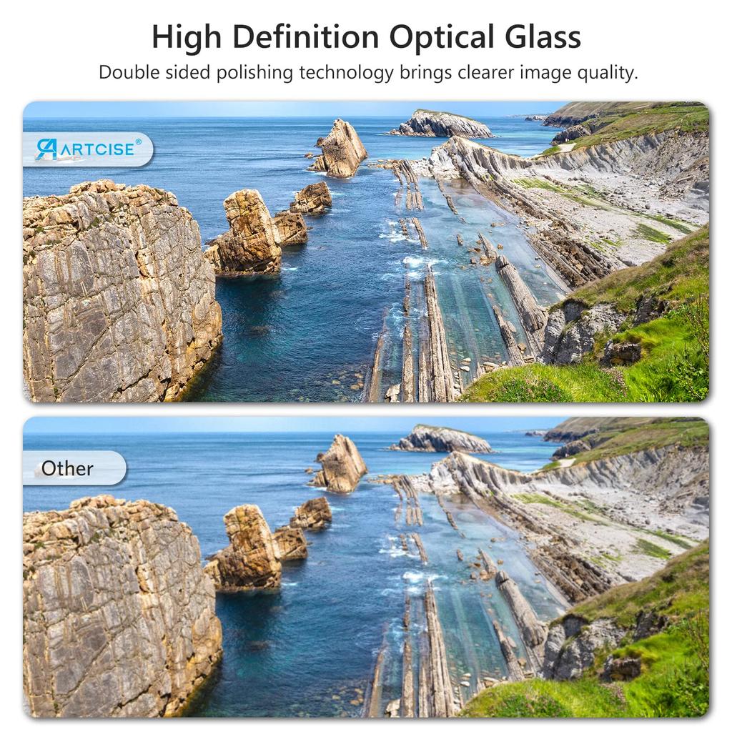ARTCISE MCUV Lens HD High Durable Optical Aluminum and for Camera Lenses Filter, Protection, Transmittance, 16-Layer Coating, Multi-Layer Coating,
