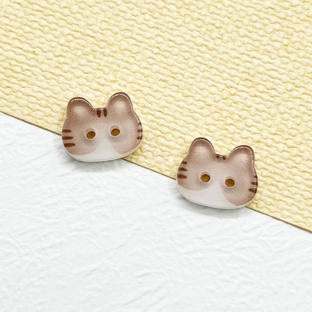 30pcs Cute Calico Cat Buttons 12mm Ginger Cat Buttons Grey Cat Kitty Buttons Cardigan Sweater