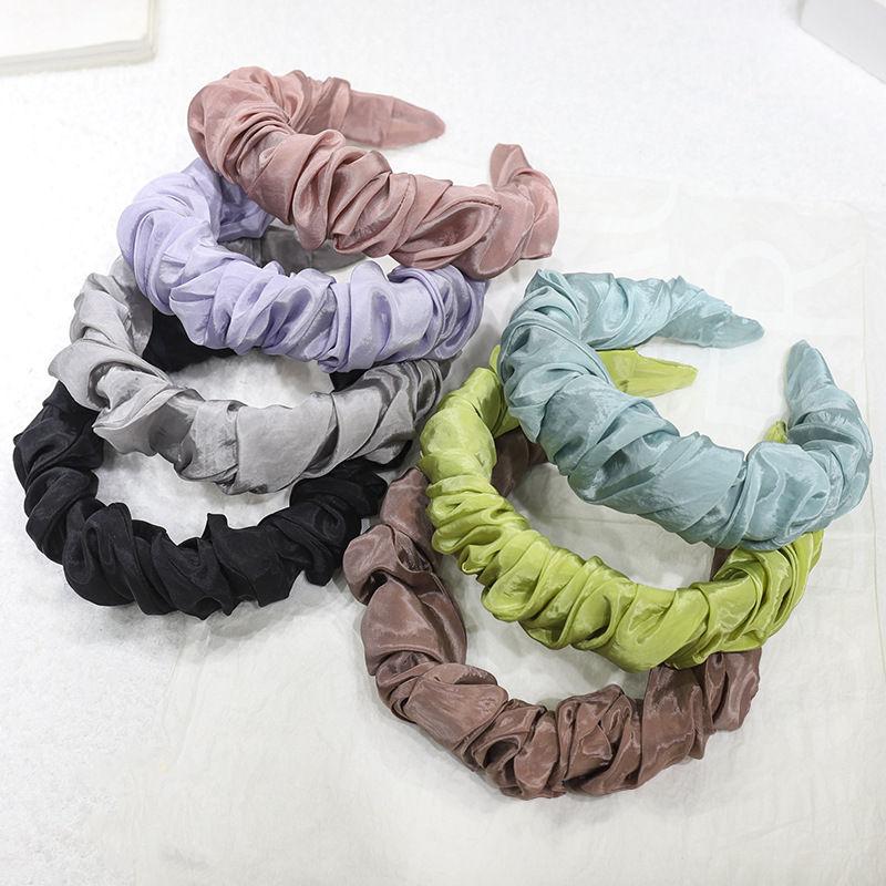 Hairpin Hair Band Hair Accessories Pleated Headwear Pure Color Headband Fashion