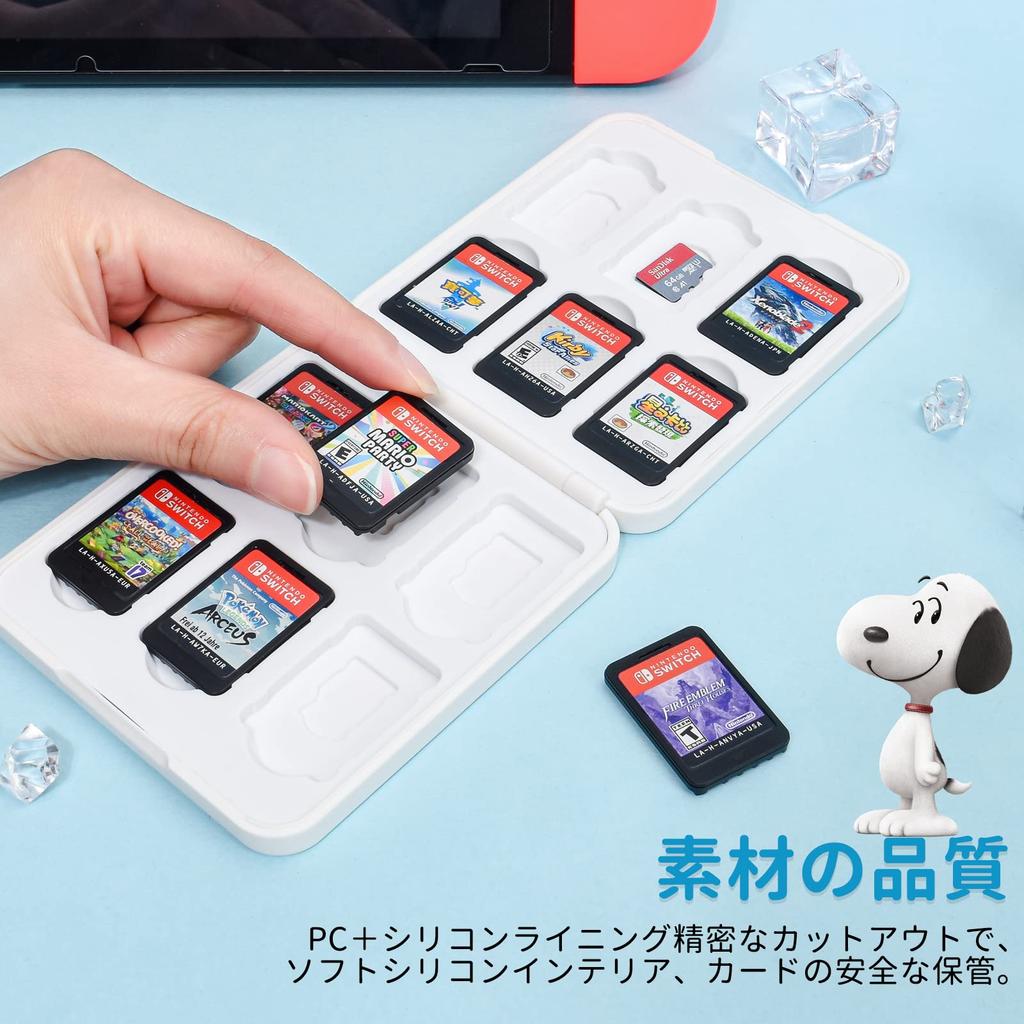 Dlseego Switch Game Card Nintendo Switch Card Storage 12 Switch Cards and 12 SD Soft Case with Game Card Portable and White Case, Case, Cards,