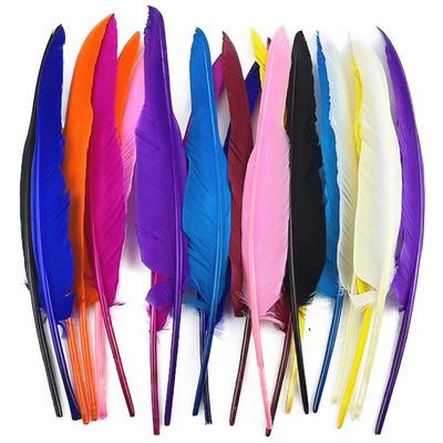 10 Stück Truthahnfeder Ente Zeiger Feder Flügel Gans Feder Bastelbedarf 25-30cm Lang Weiß Schwarz Zubehör Karnevalspaket