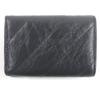 Excellent BALENCIAGA Tri-fold wallet Crush B logo Metal black leather  Used