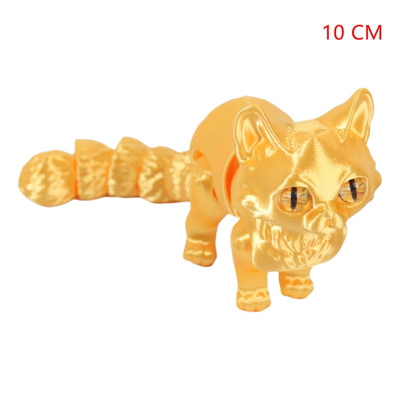 3D Printed Articulated Cute Cats Home Room Car Decorations Desktop Decorations Cartoon Simulated Cats Model Ornament Gifts