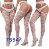 Women's Sexy Crotchless Fishnet Suspender Stockings with Eye Jacquard Design - Style 7501