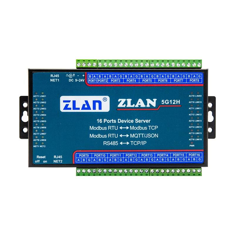 ZLAN 16-Port RS485 to Ethernet Modbus/MQTT Gateway