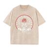 2026 Vintage Washed Black Gym Muscle Warrior Circle Graphic T Shirt Retro Fitness Martial Arts Print Oversized Casual Short Slee