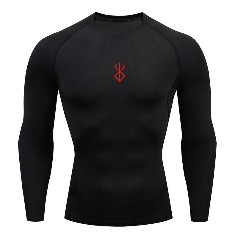 Anime Men's Compression Shirt Fitness Sport Running Tight Gym Tshirts Athletic Training Fast Drying Tops Summer T