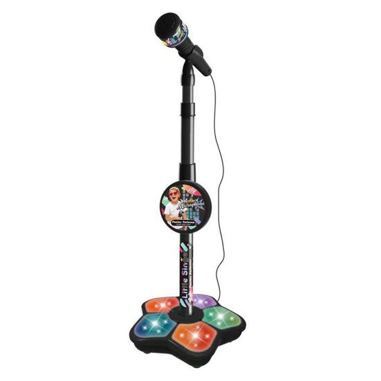 Kids Microphone Toy with Height Standing Stand Toddlers Boys Girls Karaoke Machine with LED Light Music Children Adjustable Mic Singing Musical Toy