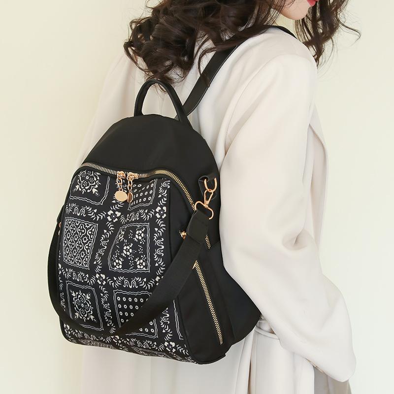 New Backpack Women's Printing Trend Oxford Cloth Bag Casual Fashion High Sense Travel Small Backpack