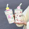 Straw Bingba Cup Cute Thermos Cup Girls High Value Student Cold Water Cup Cute Office Double Drink