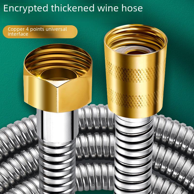 סט צינור מקלחת מנירוסטה חסין פיצוץ ופיה למחמם מים לאמבטיה