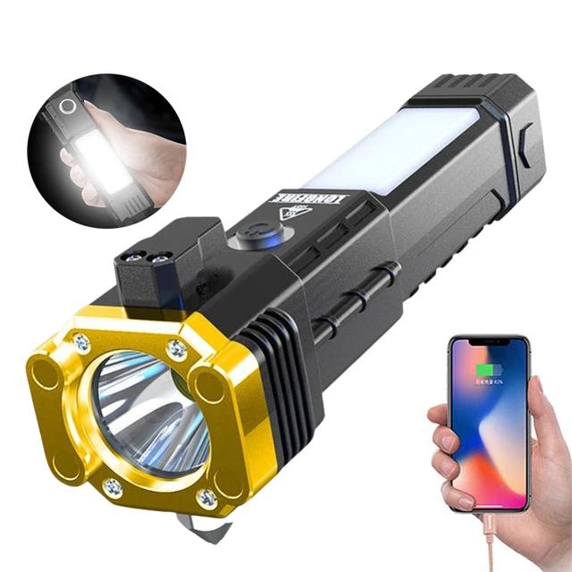 Multifunctional Portable Super Bright LED Flashlight Side Light COB Built-in Battery USB Rechargeable Outdoor Emergency Torch